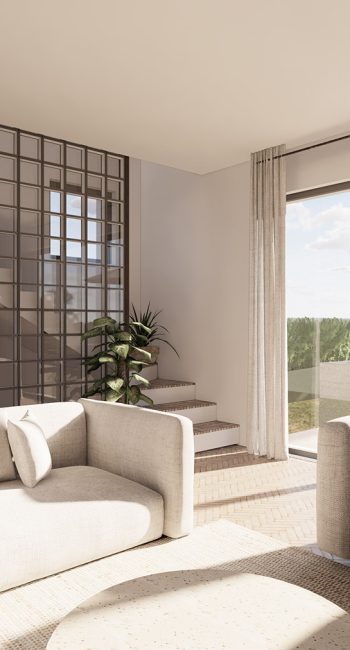 Simulation 3D de l'extension d'une villa. Idée pensée par le studio d'architecture d'intérieur Studio Naqaa.